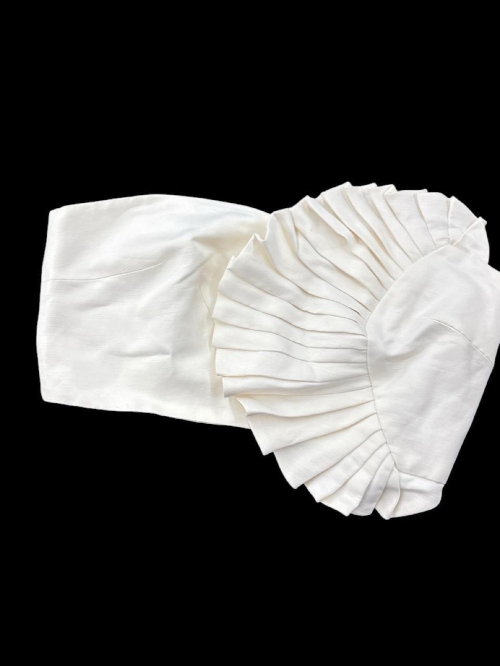 White crop top with ruffles